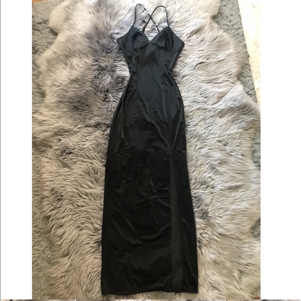 Worn once savage fenty black satin dress szM